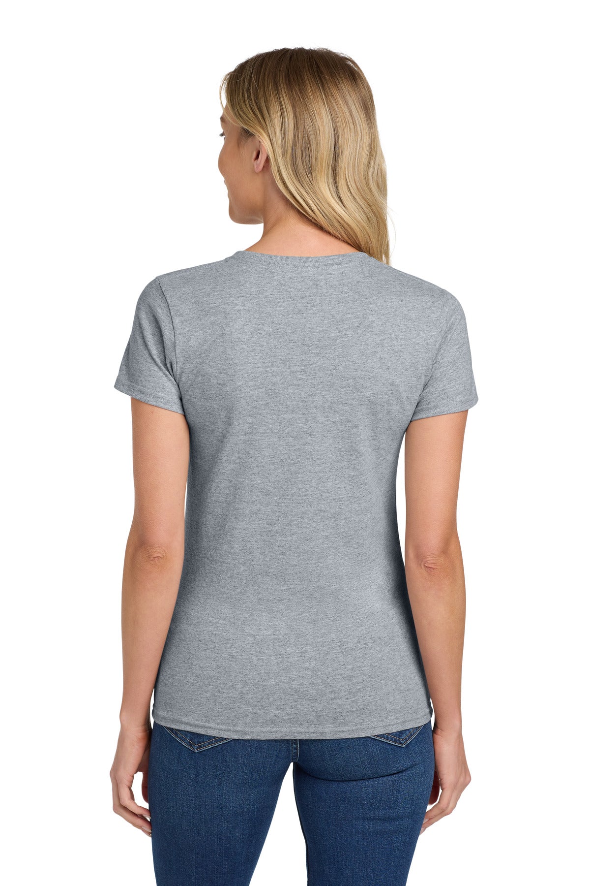 Gildan Women's Heavy Cotton 100% Cotton T-Shirt. 5000L - Sport Grey - back