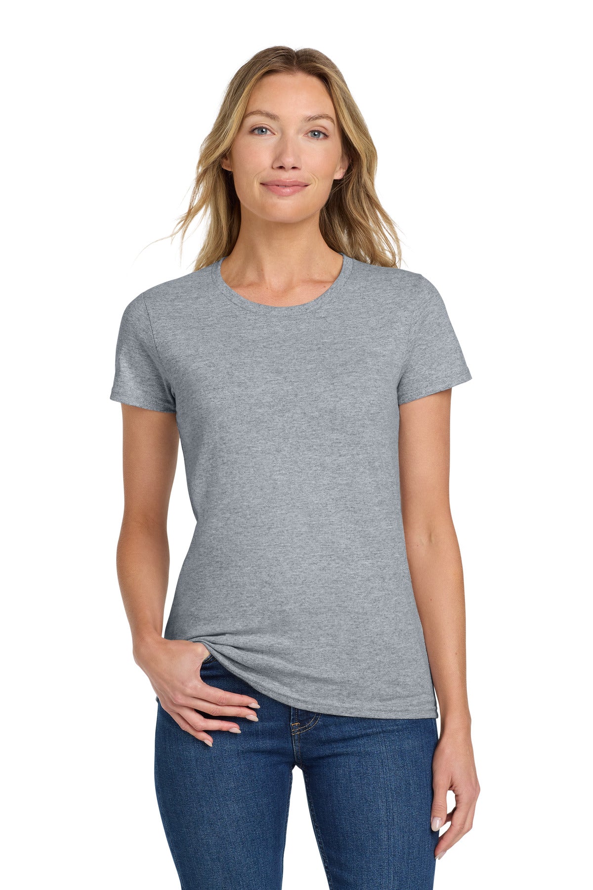 Gildan Women's Heavy Cotton 100% Cotton T-Shirt. 5000L - Sport Grey - front