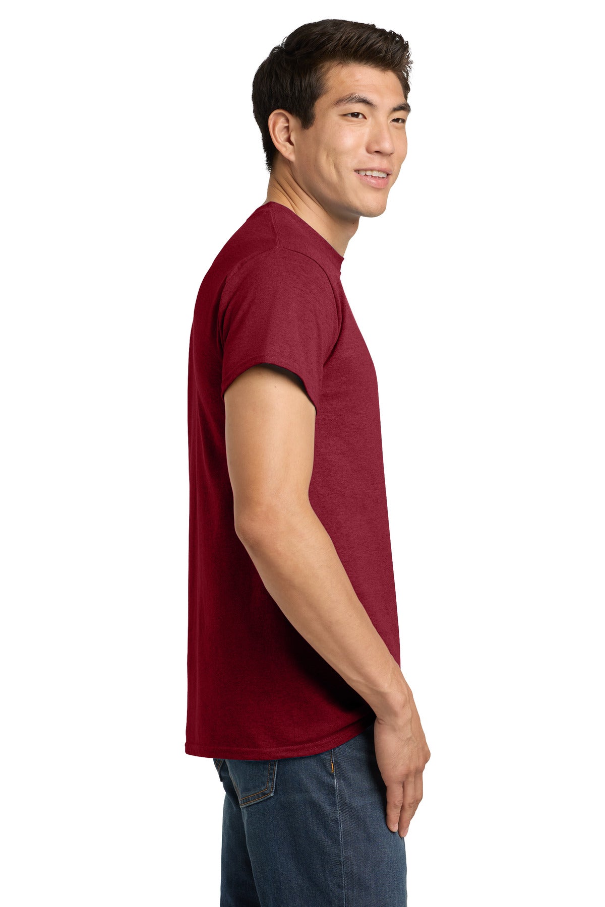 Gildan - Heavy Cotton 100% Cotton T-Shirt. 5000 - Antique Cherry Red - side