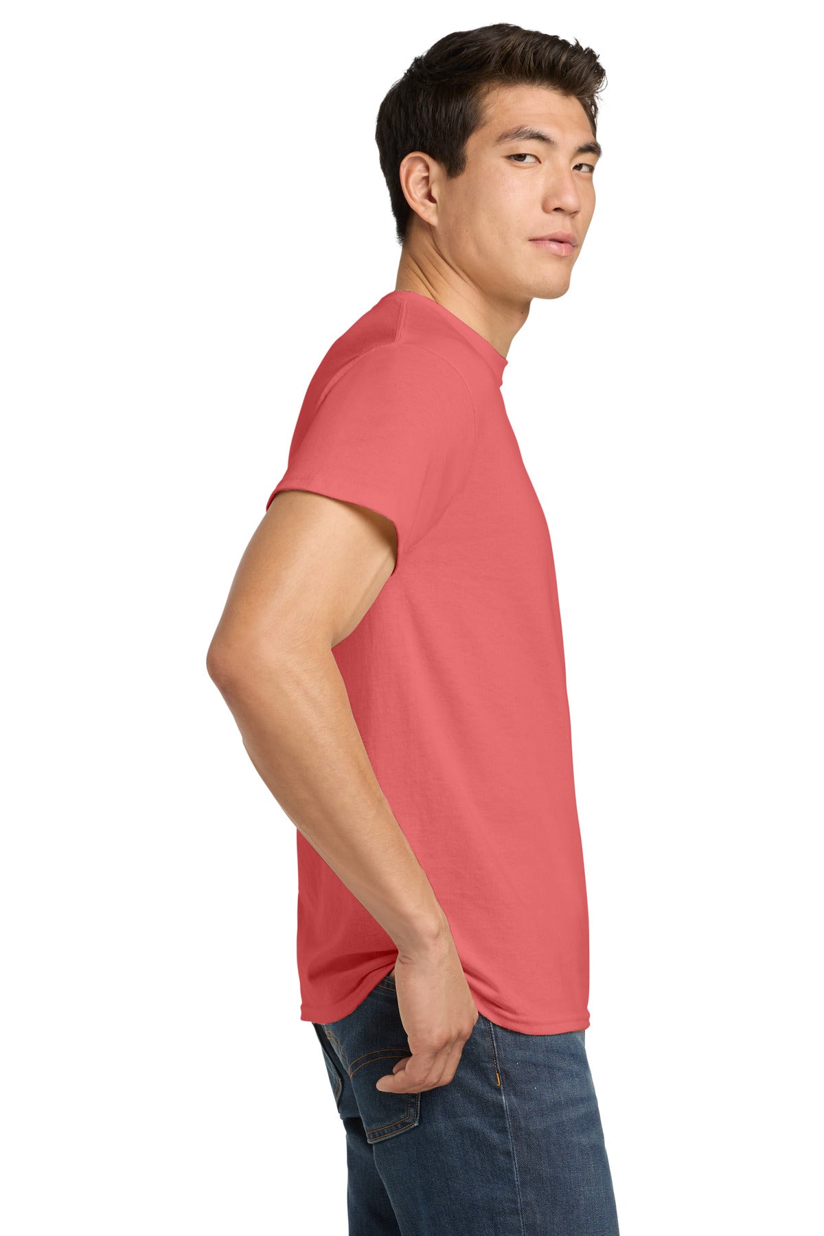 Gildan - Heavy Cotton 100% Cotton T-Shirt. 5000 - Coral Silk - side