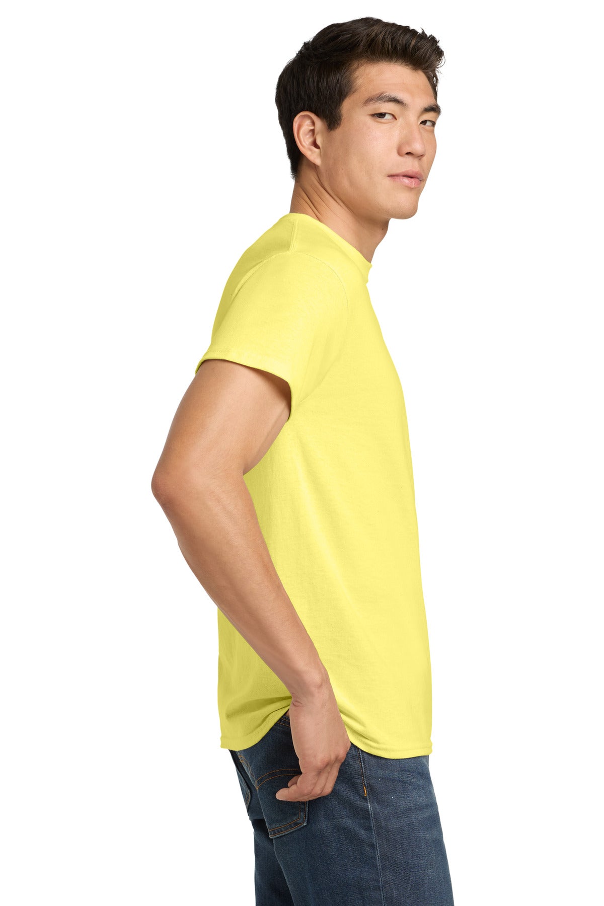 Gildan - Heavy Cotton 100% Cotton T-Shirt. 5000 - Cornsilk - side