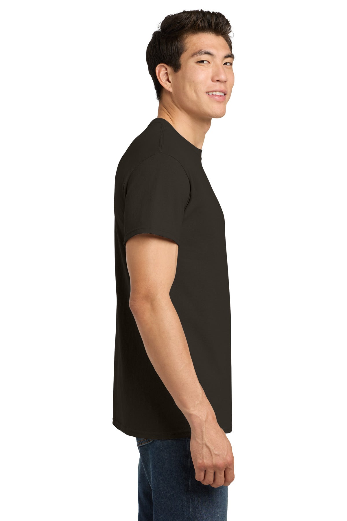Gildan - Heavy Cotton 100% Cotton T-Shirt. 5000 - Dark Chocolate - side