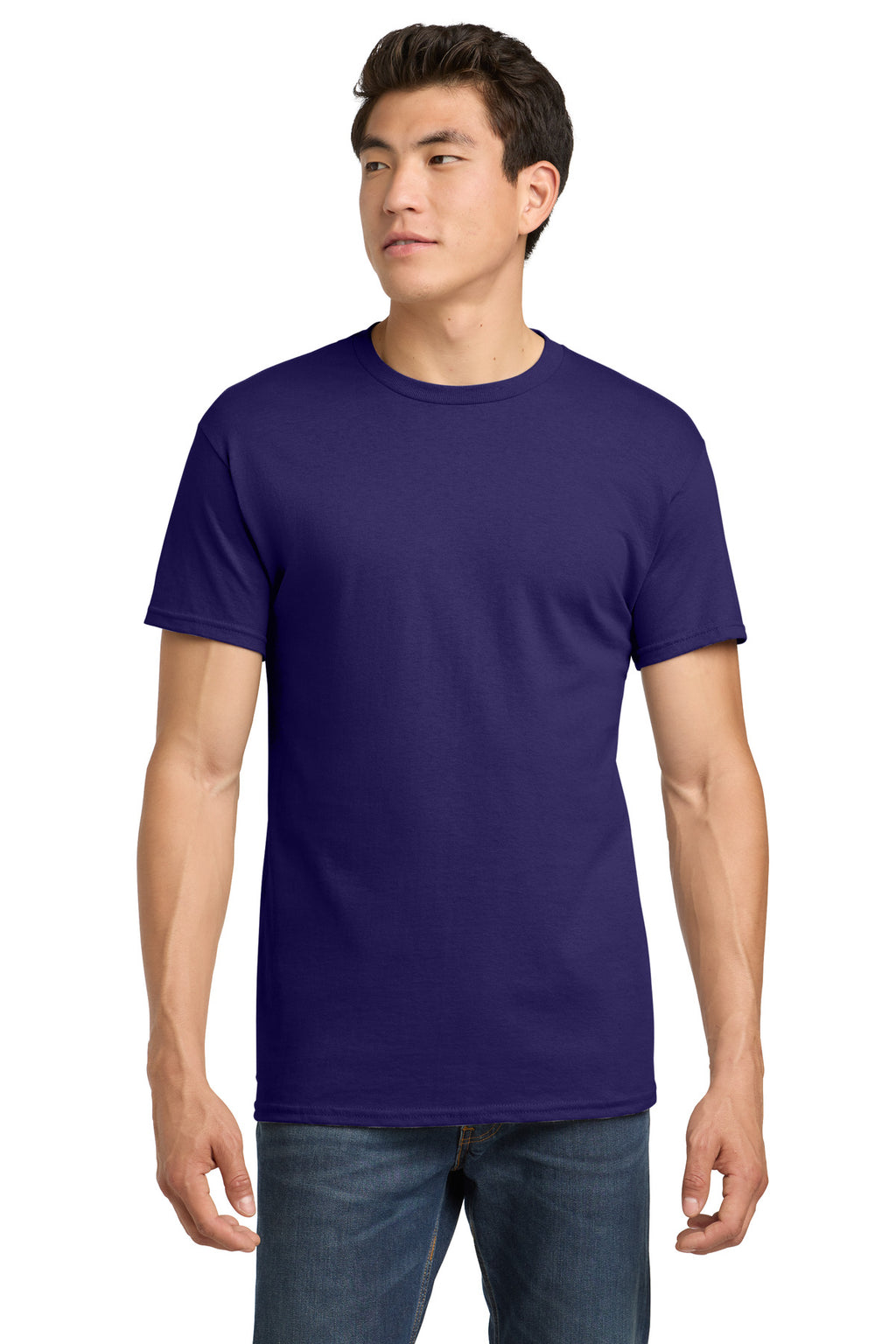 Gildan - Heavy Cotton 100% Cotton T-Shirt. 5000 - Fan Dark Purple - front