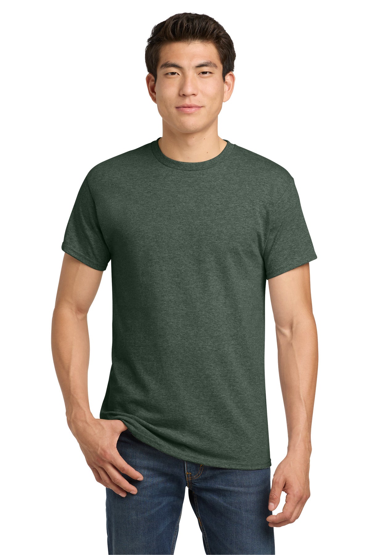 Gildan - Heavy Cotton 100% Cotton T-Shirt. 5000 - Heather Military Green - front