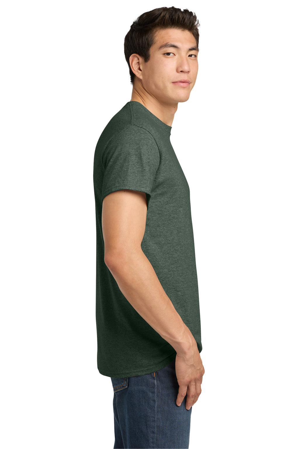 Gildan - Heavy Cotton 100% Cotton T-Shirt. 5000 - Heather Military Green - side
