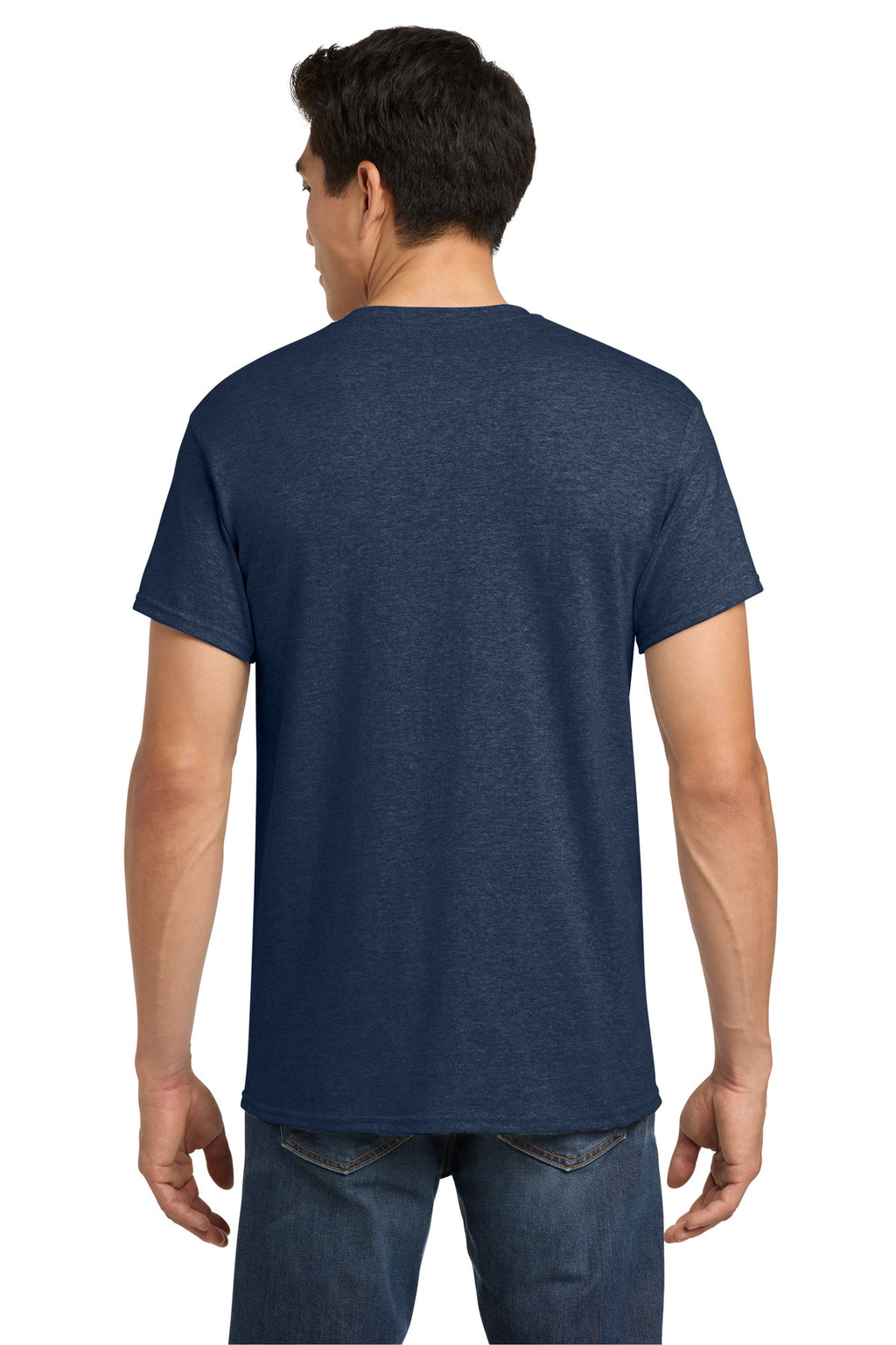 Gildan - Heavy Cotton 100% Cotton T-Shirt. 5000 - Heather Navy - back