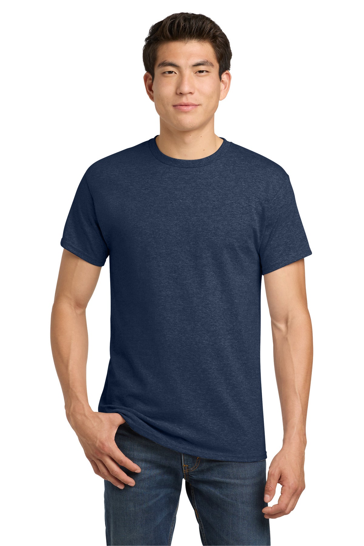 Gildan - Heavy Cotton 100% Cotton T-Shirt. 5000 - Heather Navy - front