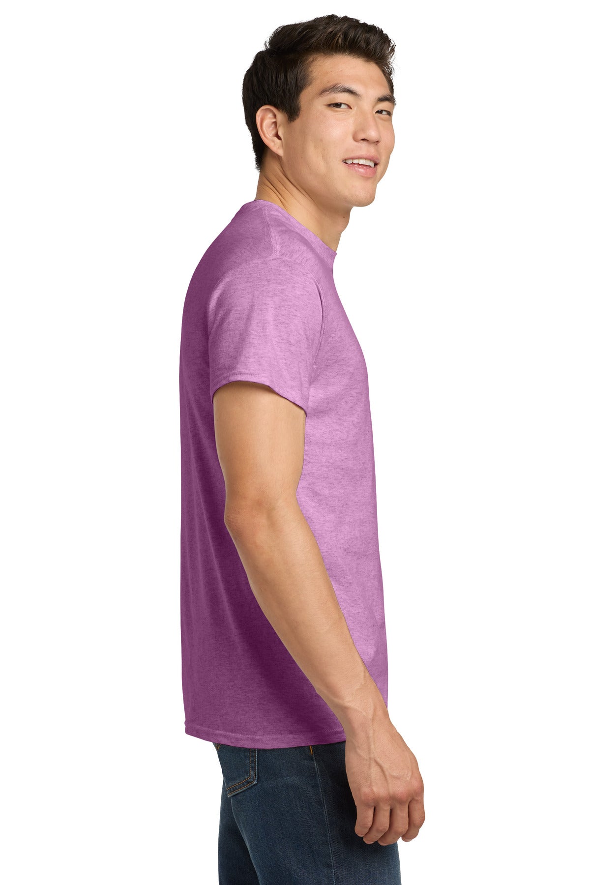 Gildan - Heavy Cotton 100% Cotton T-Shirt. 5000 - Heather Radiant Orchid - side
