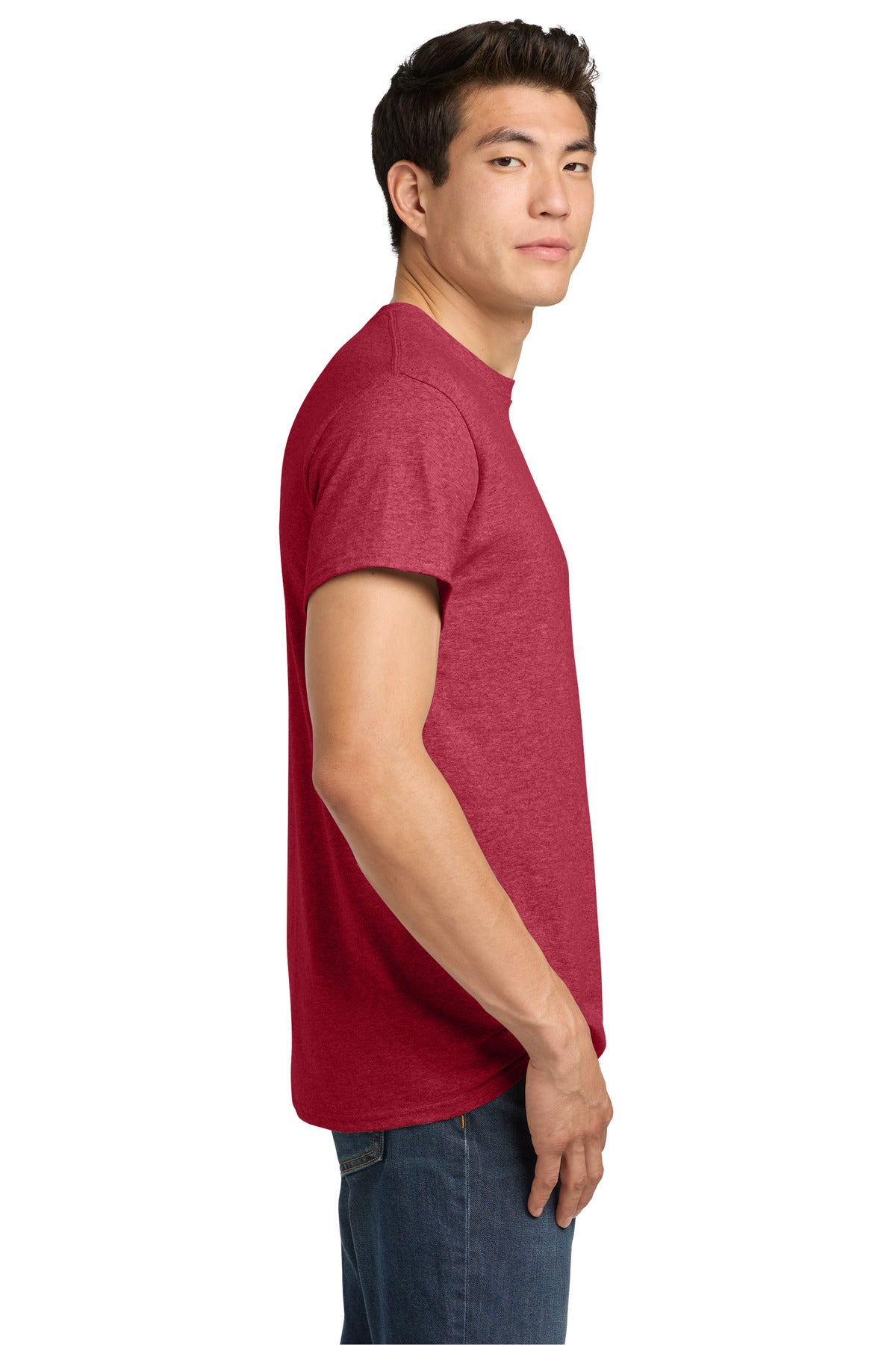 Gildan - Heavy Cotton 100% Cotton T-Shirt. 5000 - Heather Red - side