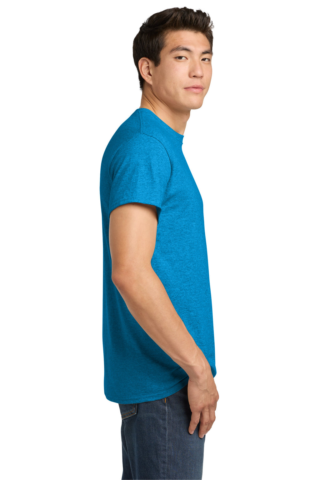 Gildan - Heavy Cotton 100% Cotton T-Shirt. 5000 - Heather Sapphire - side