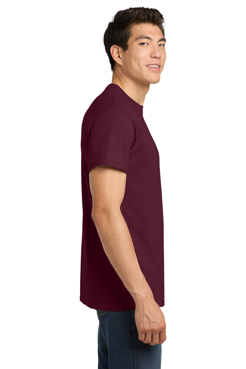 Gildan - Heavy Cotton 100% Cotton T-Shirt. 5000 - Maroon - side