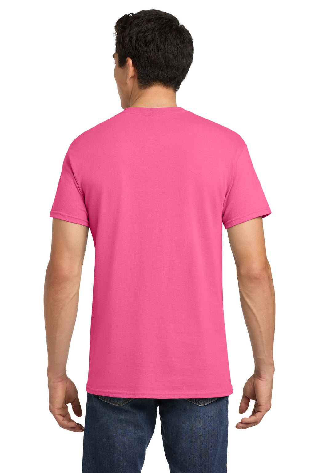 Gildan - Heavy Cotton 100% Cotton T-Shirt. 5000 - Safety Pink - back