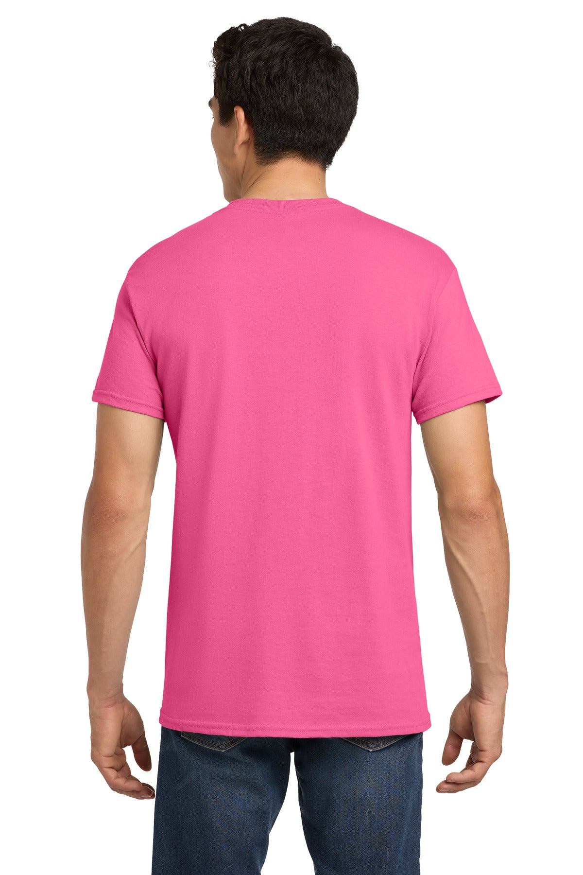 Gildan - Heavy Cotton 100% Cotton T-Shirt. 5000 - Safety Pink - back