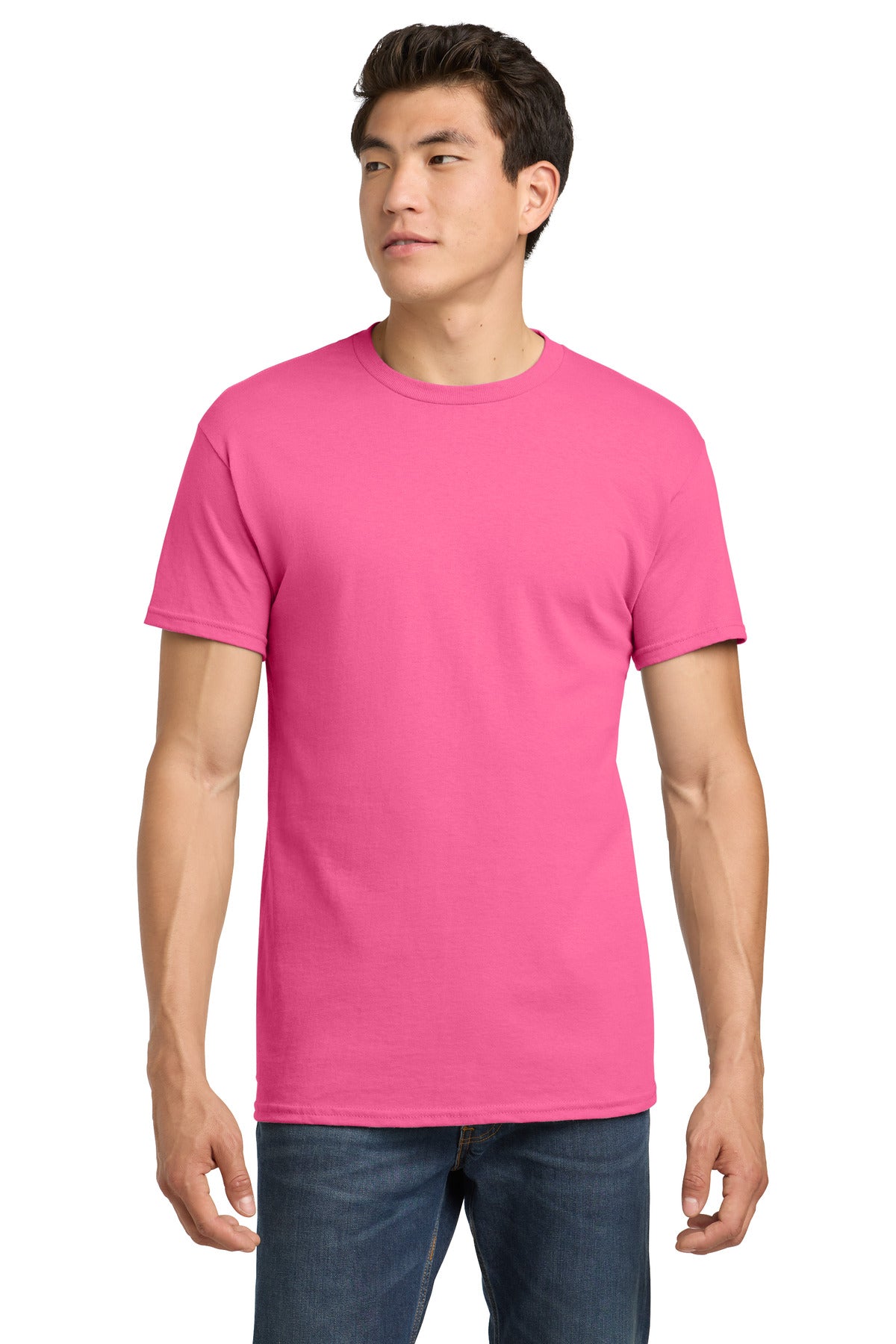 Gildan - Heavy Cotton 100% Cotton T-Shirt. 5000 - Safety Pink - front
