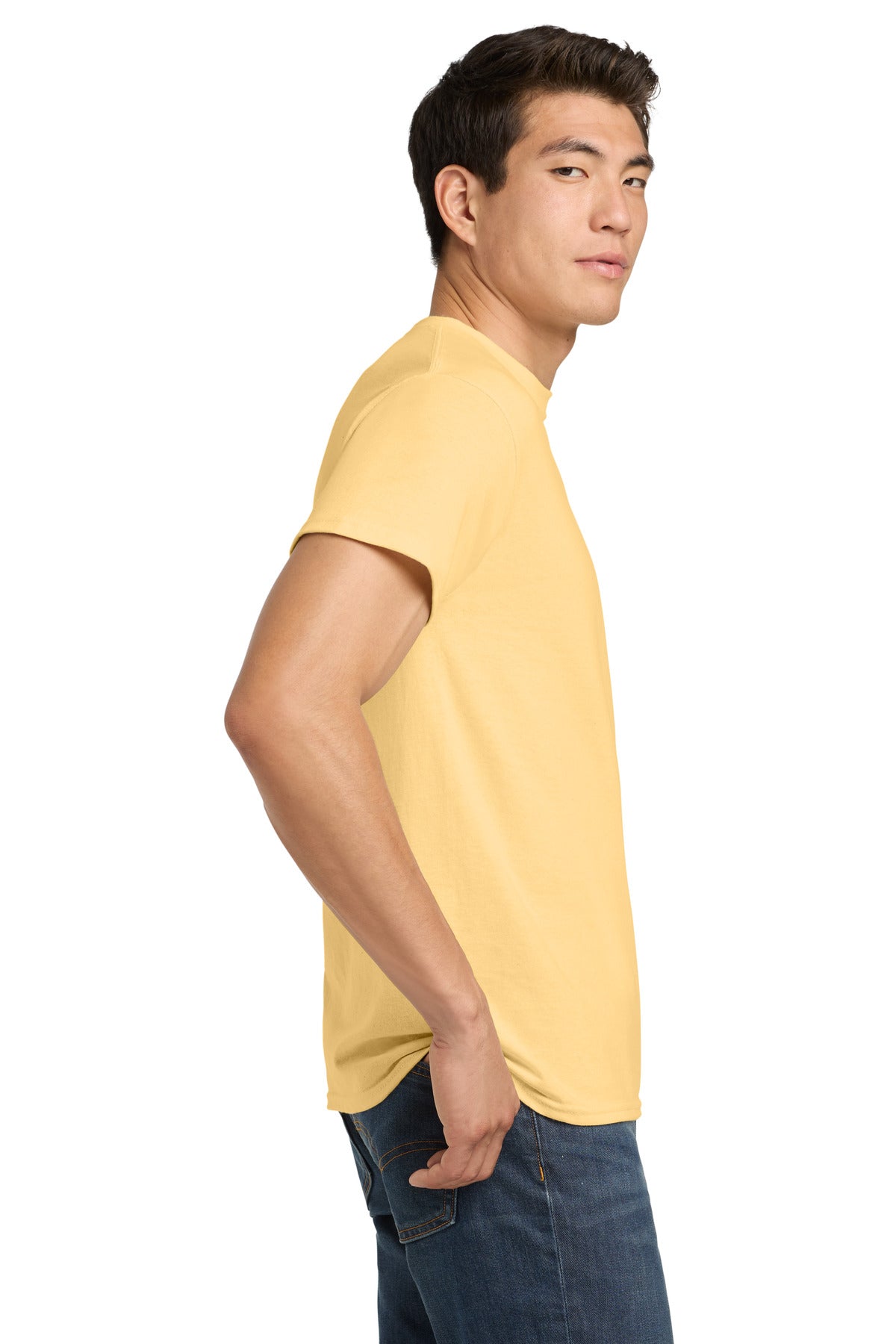 Gildan - Heavy Cotton 100% Cotton T-Shirt. 5000 - Yellow Haze - side