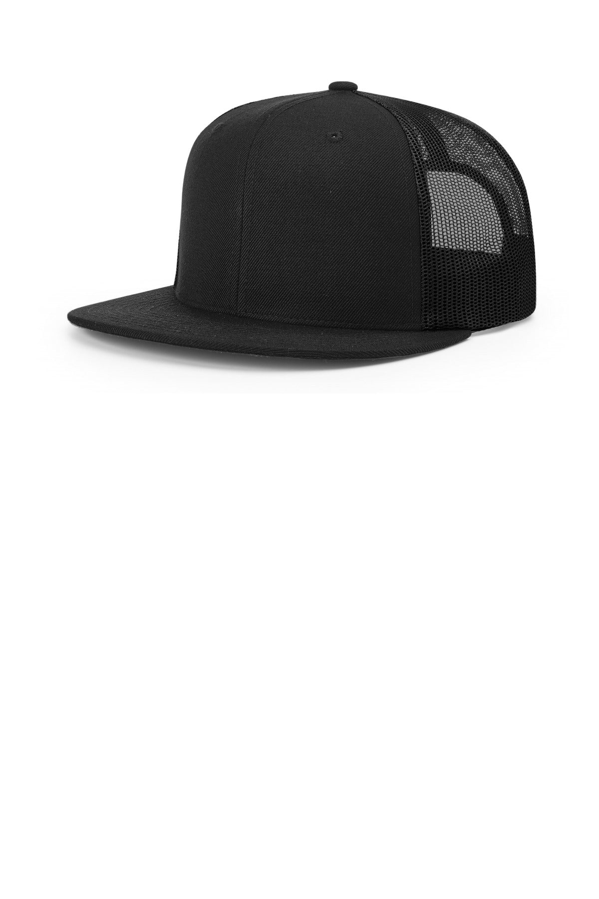 Richardson Acrylic-Wool Blend Flatbill Trucker 511 - Black - front
