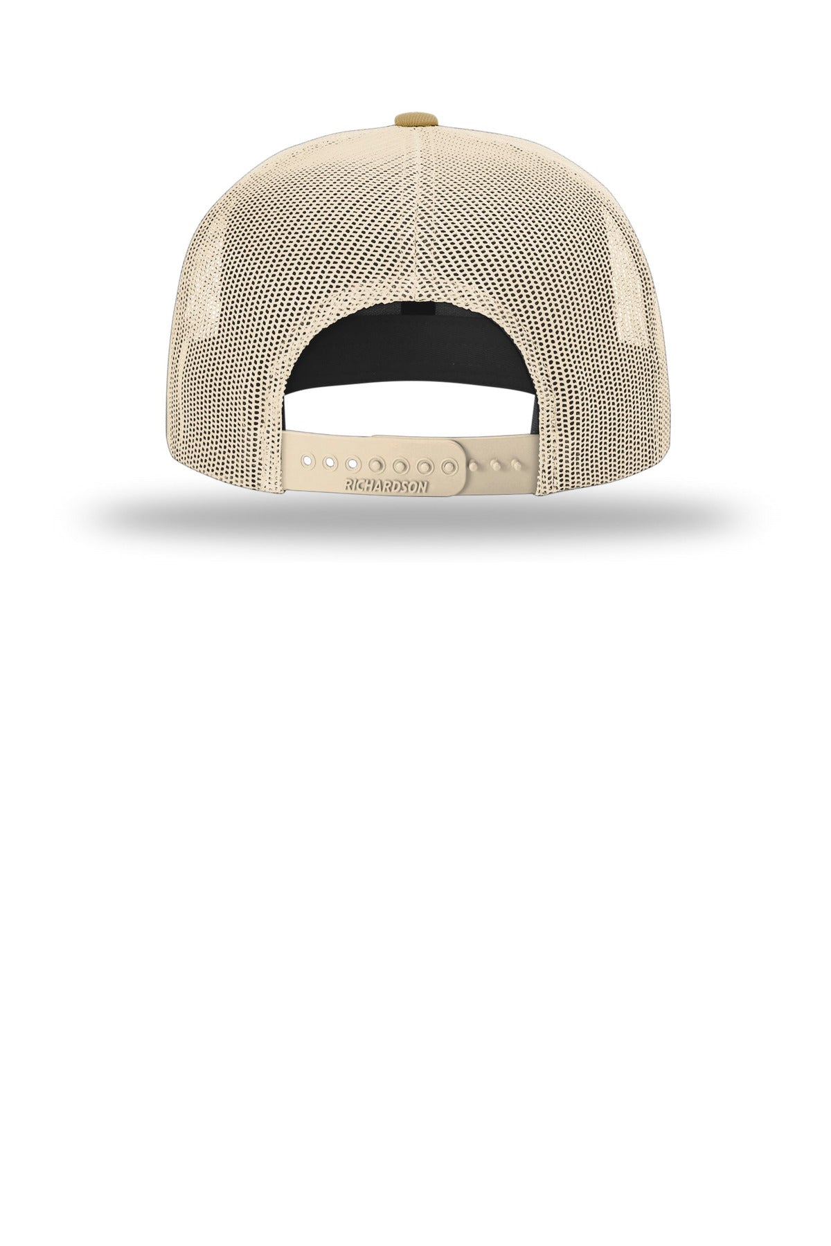 Richardson Acrylic-Wool Blend Flatbill Trucker 511 - Heather Grey/ Birch/ Biscuit - back