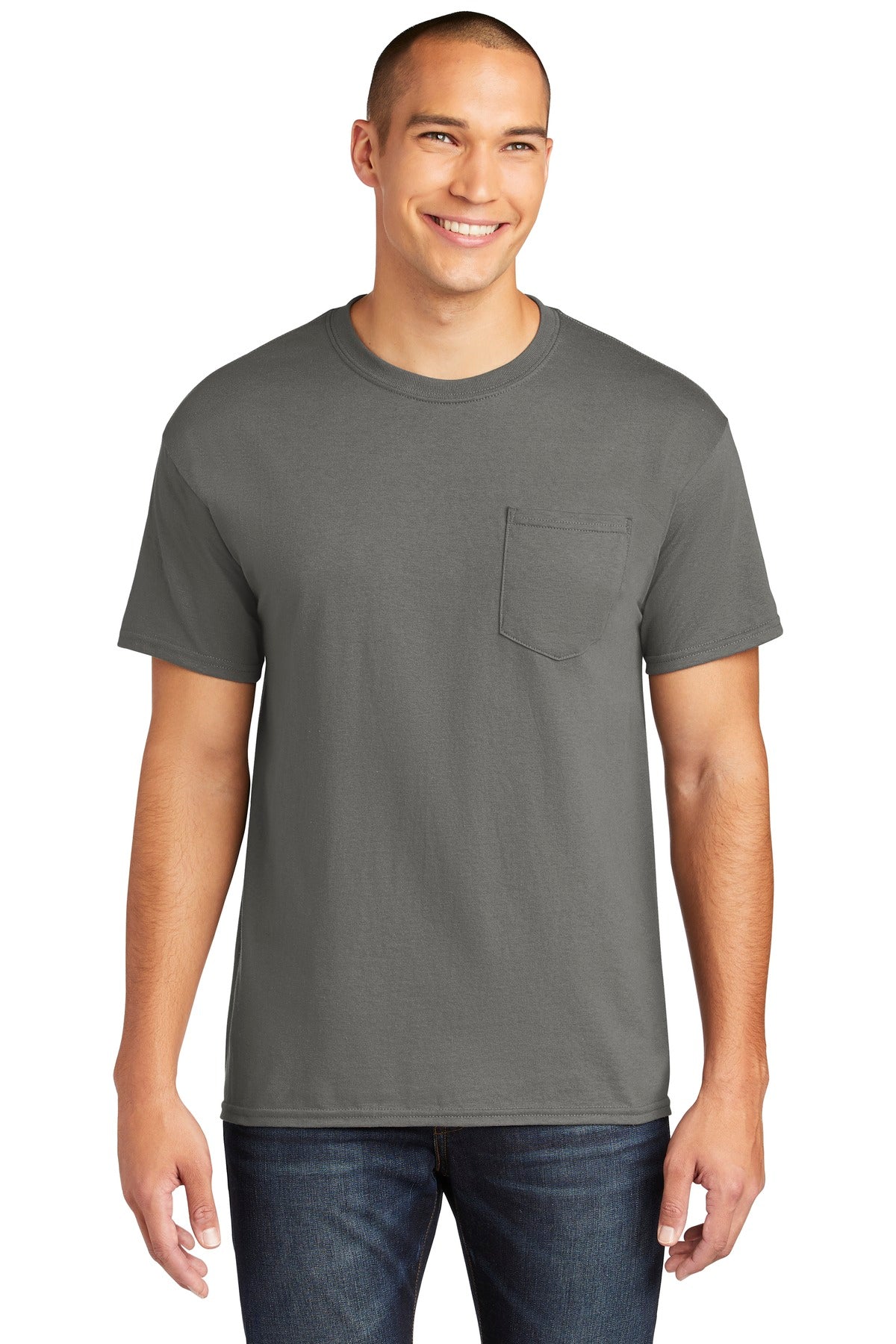 Gildan Heavy Cotton 100% Cotton Pocket T-Shirt. 5300 - Charcoal - front