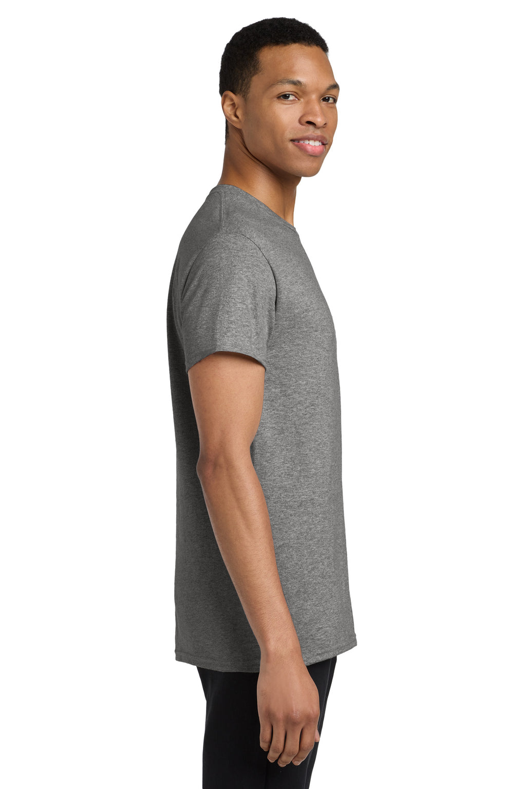 Gildan Heavy Cotton 100% Cotton Pocket T-Shirt. 5300 - Graphite Heather - side