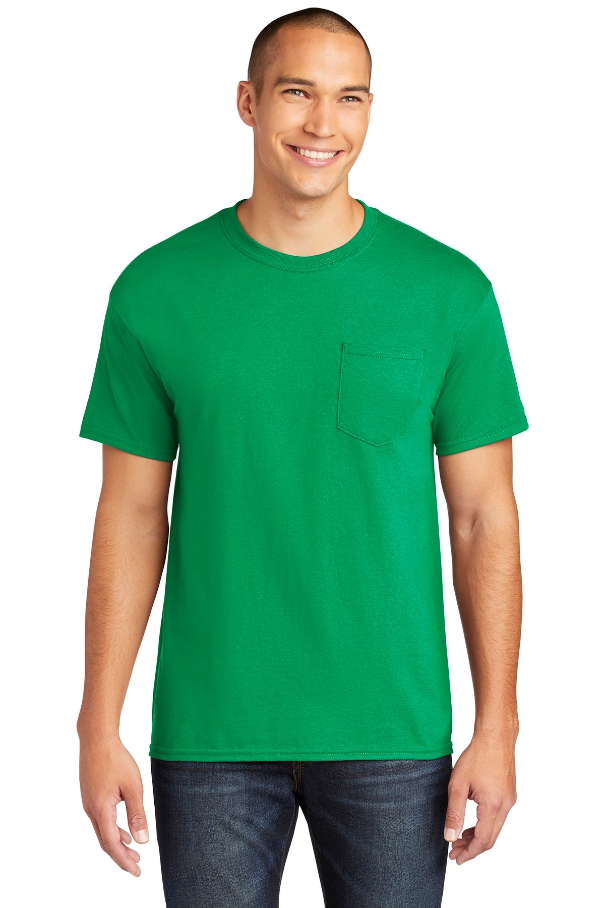 Gildan Heavy Cotton 100% Cotton Pocket T-Shirt. 5300 - Irish Green - front