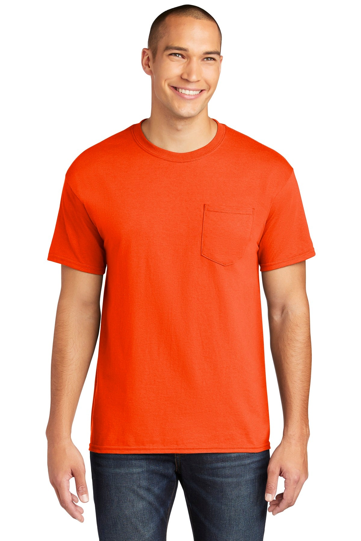 Gildan Heavy Cotton 100% Cotton Pocket T-Shirt. 5300 - Orange - front