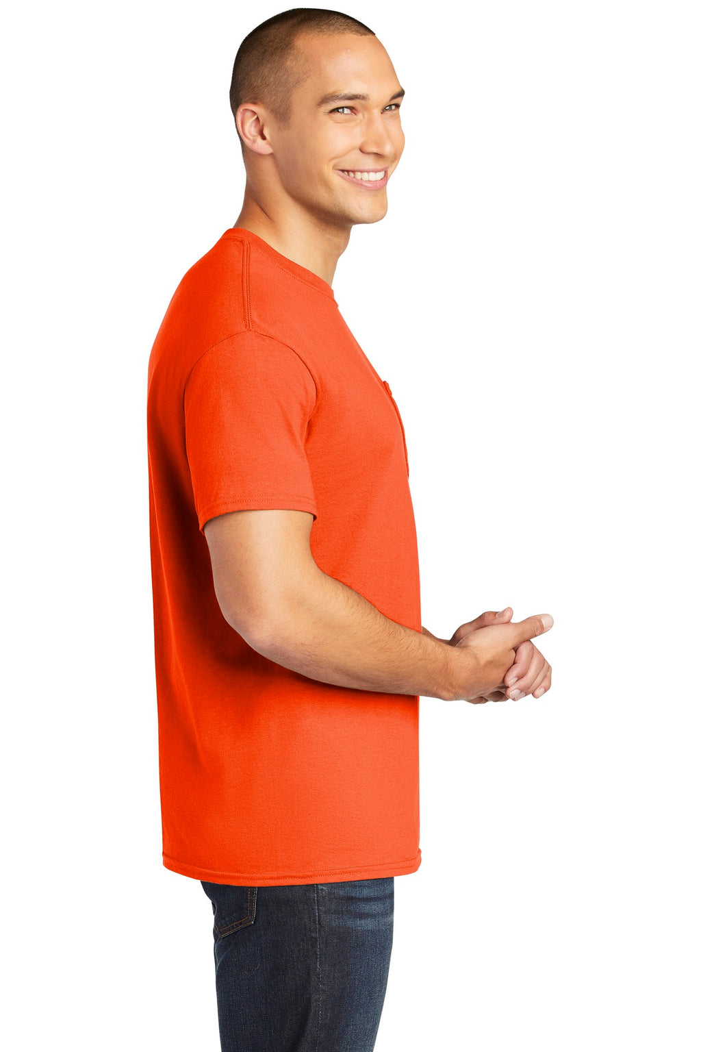 Gildan Heavy Cotton 100% Cotton Pocket T-Shirt. 5300 - Orange - side