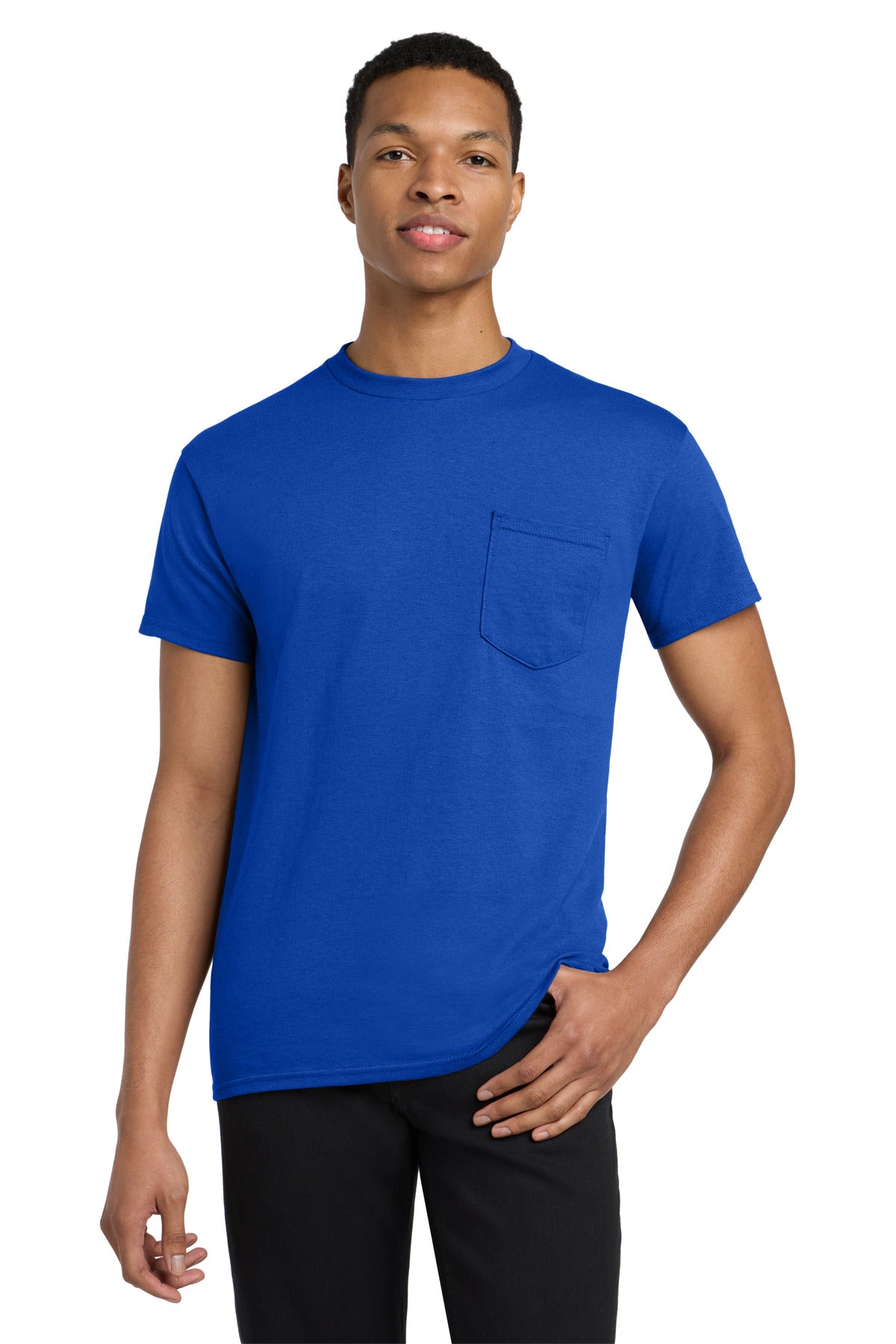 Gildan Heavy Cotton 100% Cotton Pocket T-Shirt. 5300 - Royal - front