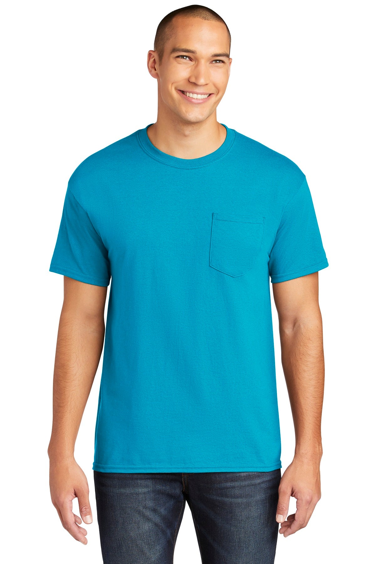 Gildan Heavy Cotton 100% Cotton Pocket T-Shirt. 5300 - Sapphire - front