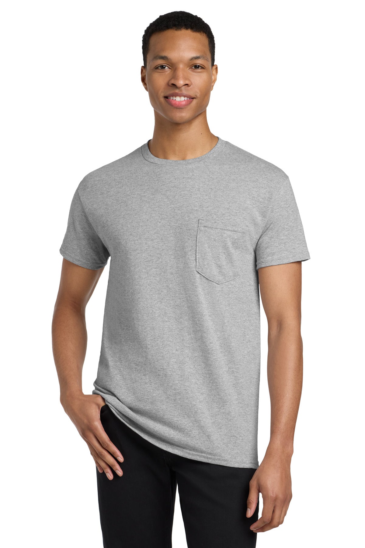 Gildan Heavy Cotton 100% Cotton Pocket T-Shirt. 5300 - Sport Grey - front