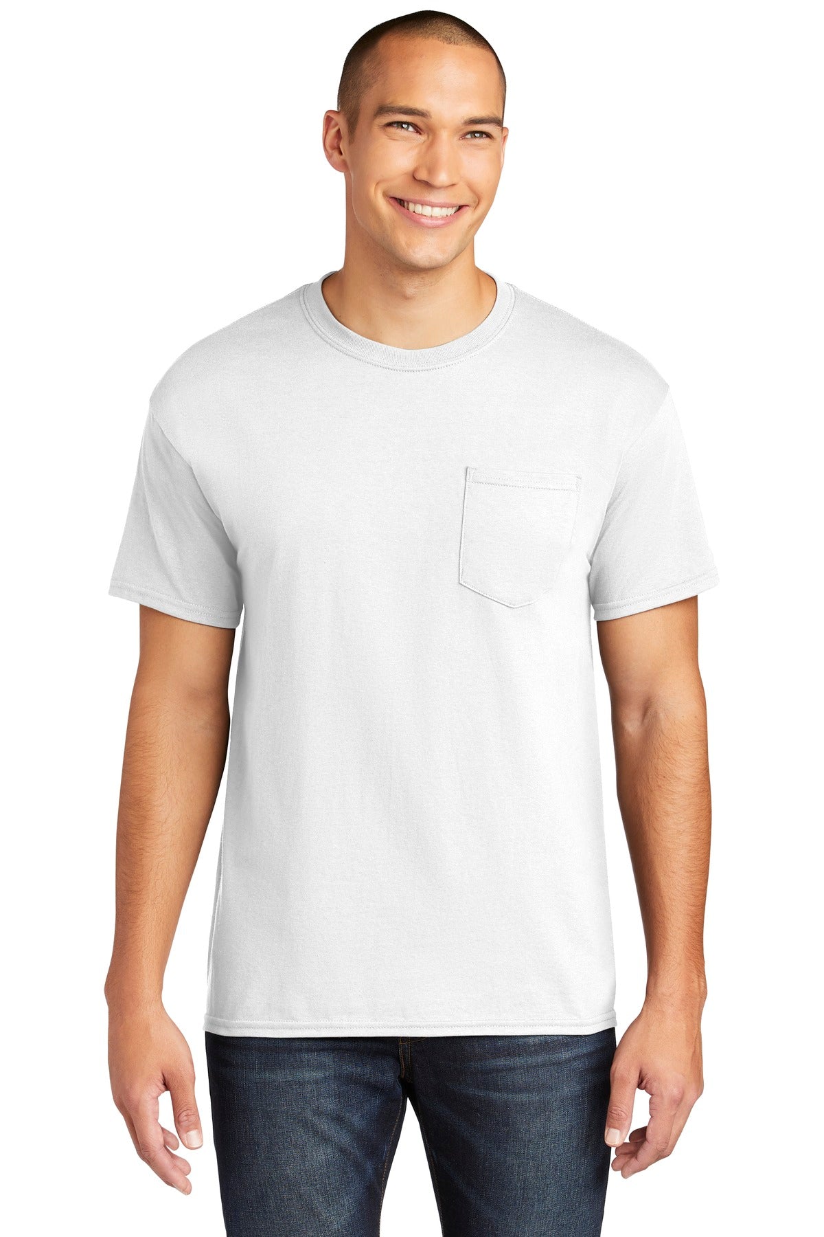 Gildan Heavy Cotton 100% Cotton Pocket T-Shirt. 5300 - White - front