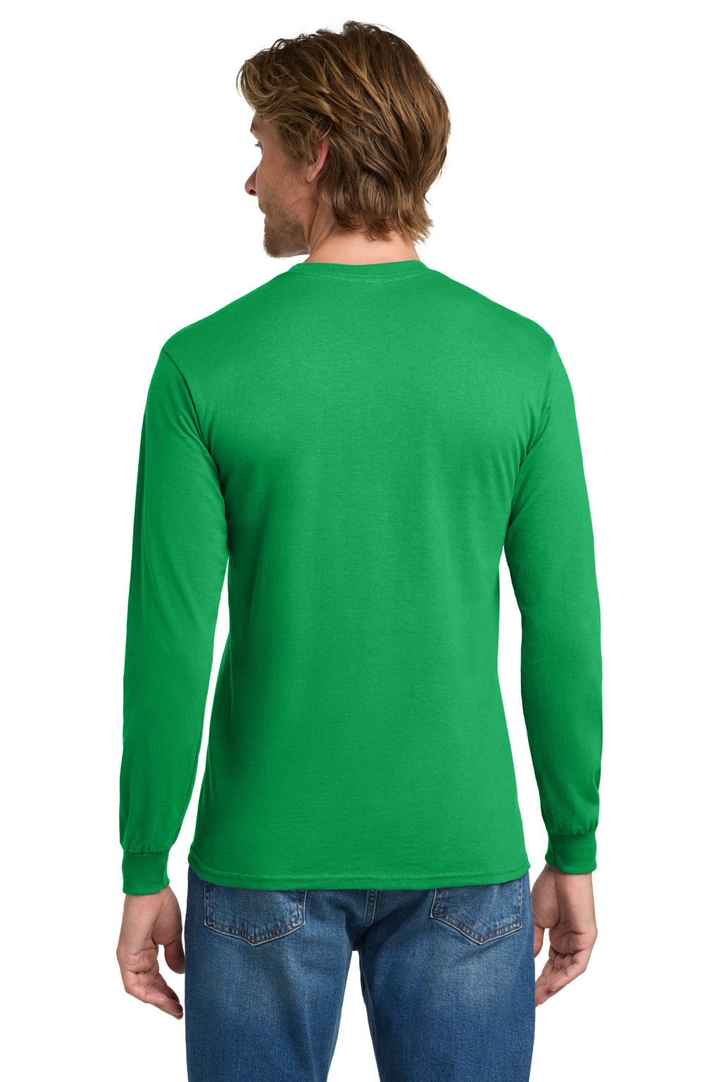 Gildan - Heavy Cotton 100% Cotton Long Sleeve T-Shirt. 5400 - Irish Green - back