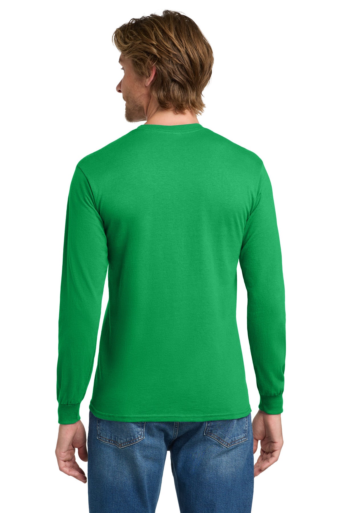 Gildan - Heavy Cotton 100% Cotton Long Sleeve T-Shirt. 5400 - Irish Green - back