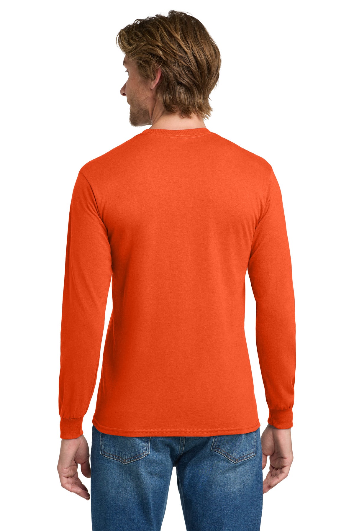 Gildan - Heavy Cotton 100% Cotton Long Sleeve T-Shirt. 5400 - Orange - back