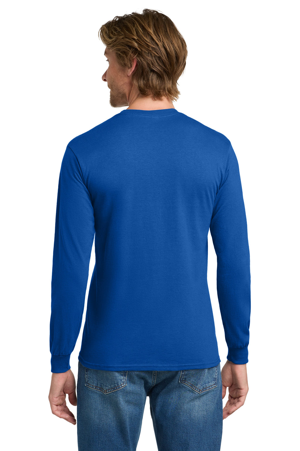 Gildan - Heavy Cotton 100% Cotton Long Sleeve T-Shirt. 5400 - Royal - back