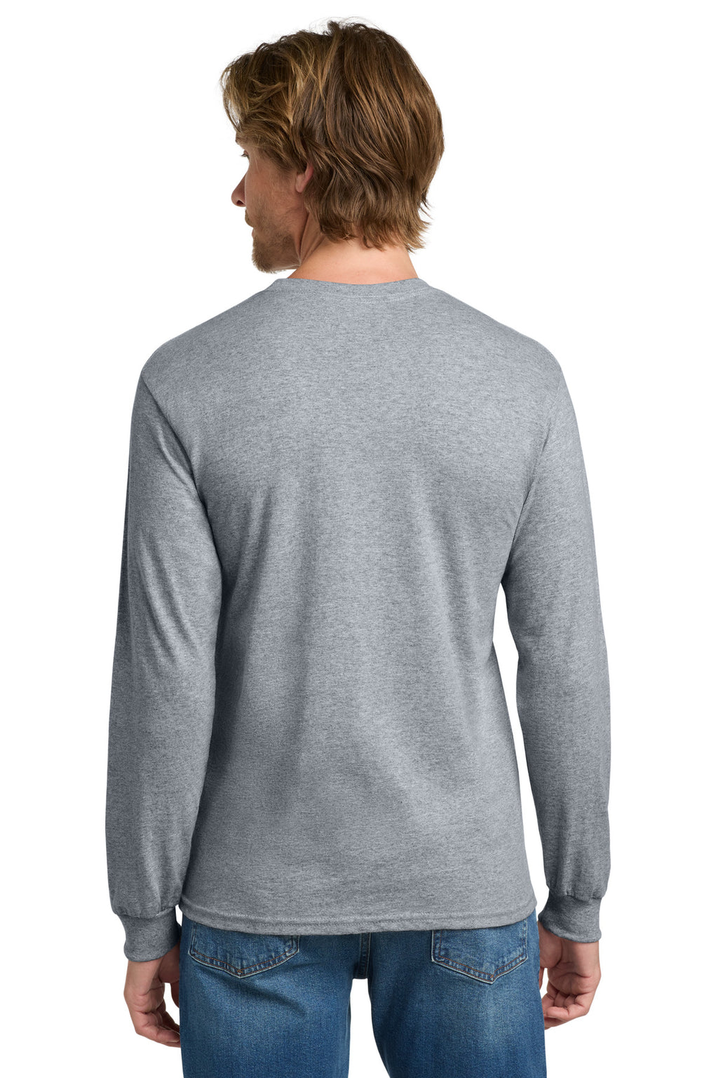 Gildan - Heavy Cotton 100% Cotton Long Sleeve T-Shirt. 5400 - Sport Grey - back