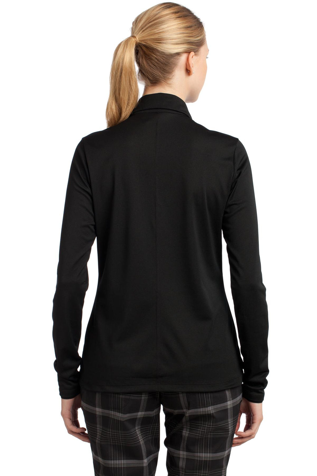 DISCONTINUED Nike Women's Long Sleeve Dri-FIT Stretch Tech Polo. 545322 - Black - back
