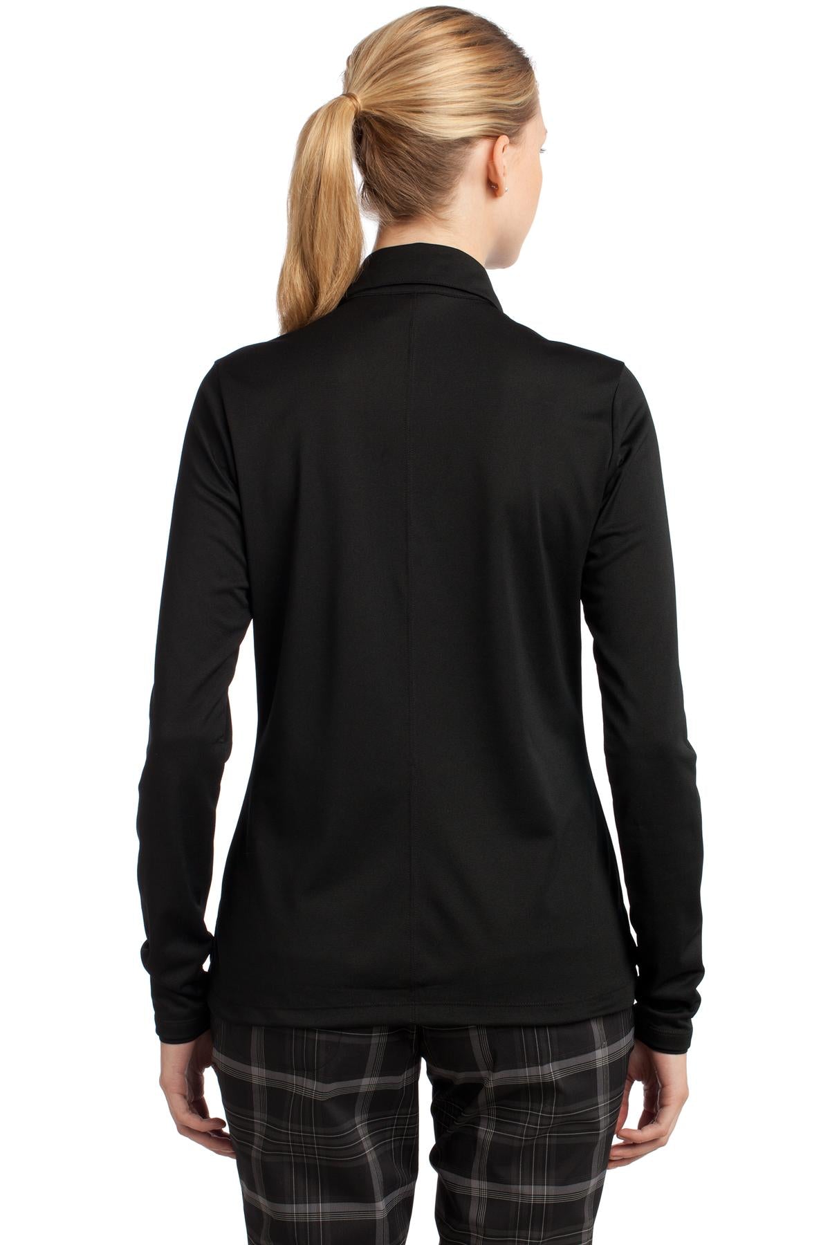 DISCONTINUED Nike Women's Long Sleeve Dri-FIT Stretch Tech Polo. 545322 - Black - back