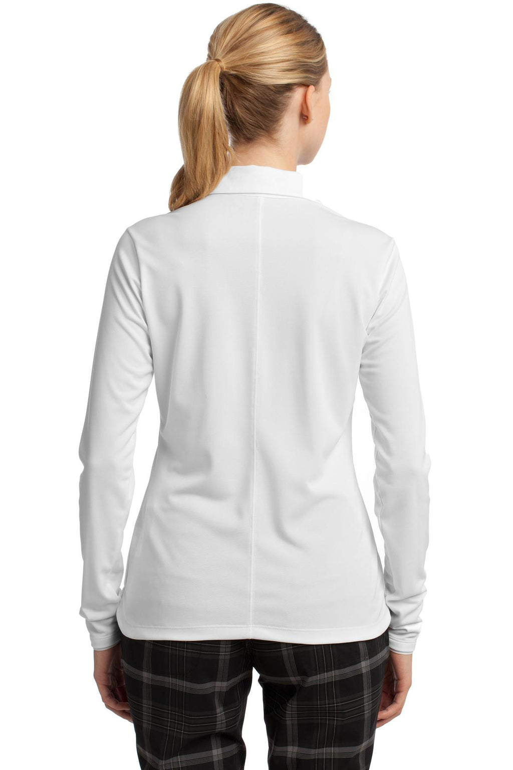 DISCONTINUED Nike Women's Long Sleeve Dri-FIT Stretch Tech Polo. 545322 - White - back