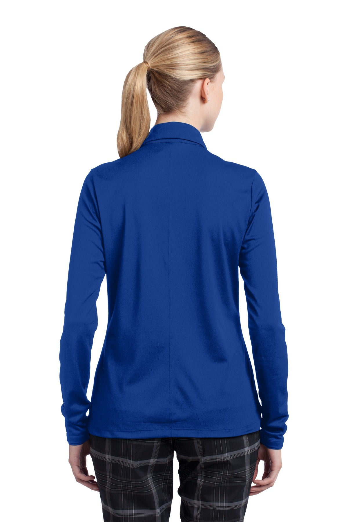 DISCONTINUED Nike Women's Long Sleeve Dri-FIT Stretch Tech Polo. 545322 - Blue Sapphire - back