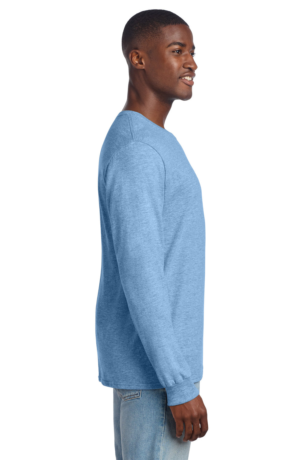 Jerzees Premium Blend Ring Spun Long Sleeve T-Shirt 560LS - Carolina Heather - side