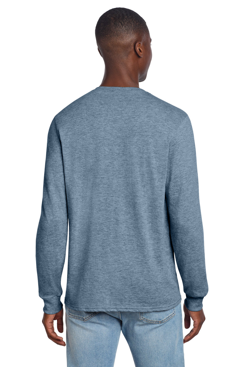 Jerzees Premium Blend Ring Spun Long Sleeve T-Shirt 560LS - Denim Heather - back