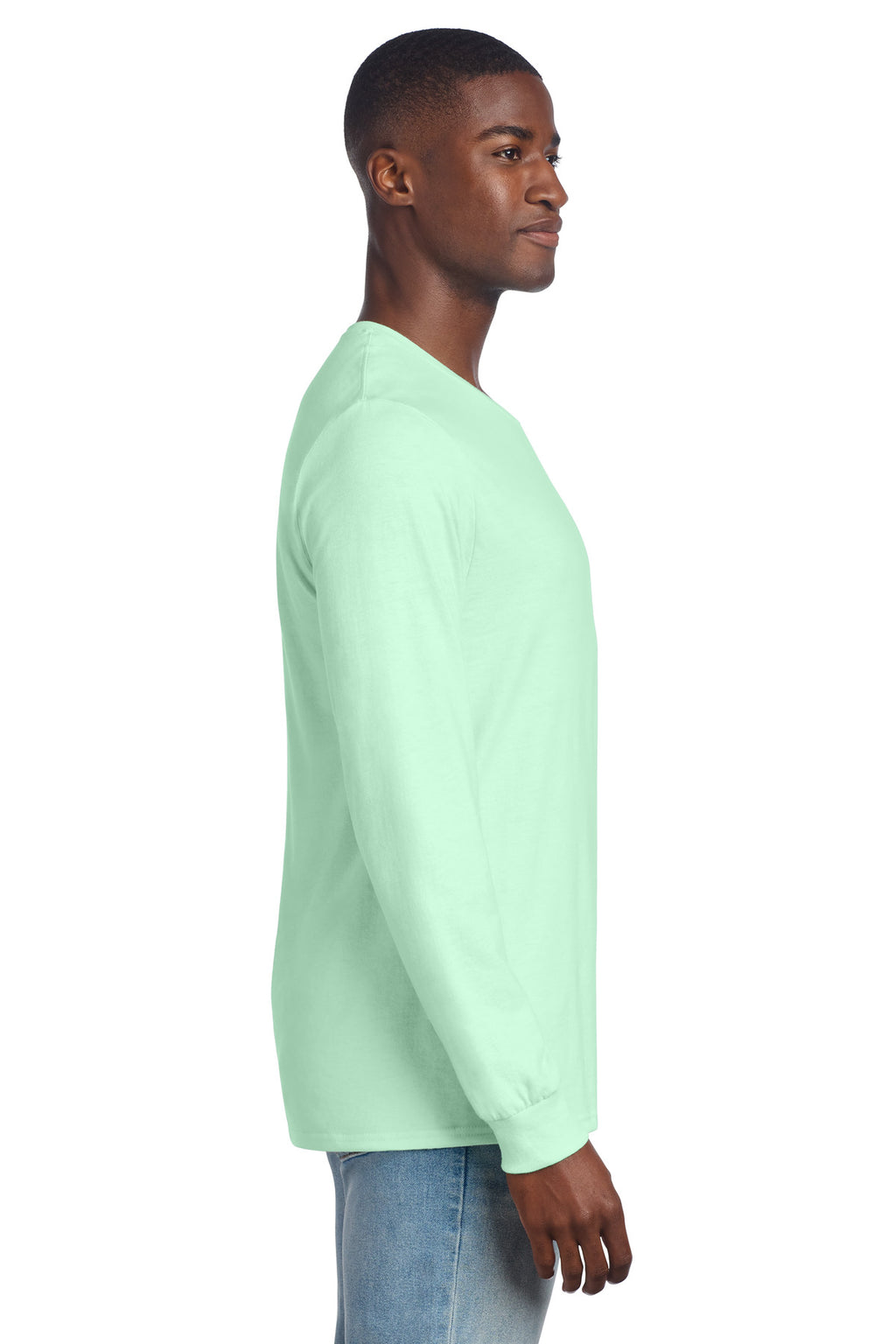 Jerzees Premium Blend Ring Spun Long Sleeve T-Shirt 560LS - Mint To Be - side