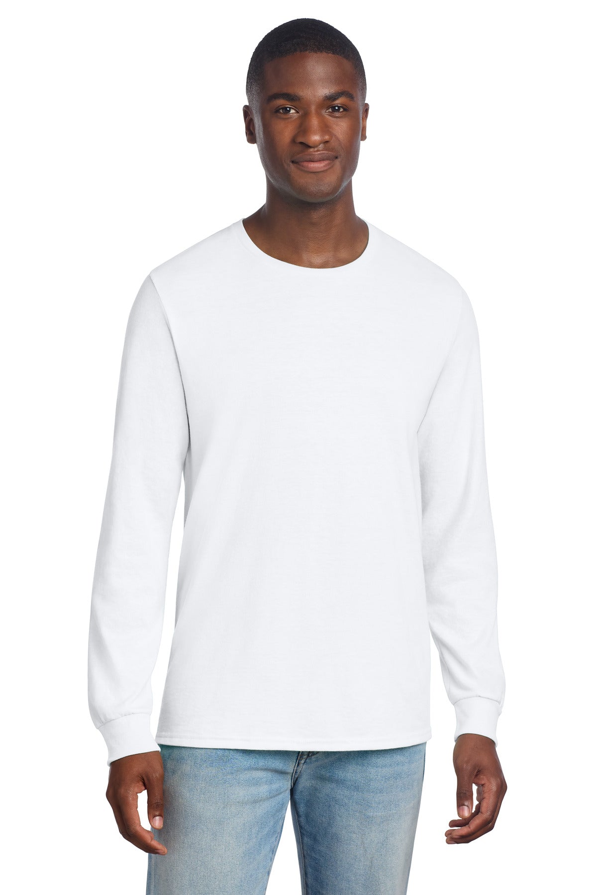Jerzees Premium Blend Ring Spun Long Sleeve T-Shirt 560LS - White - front