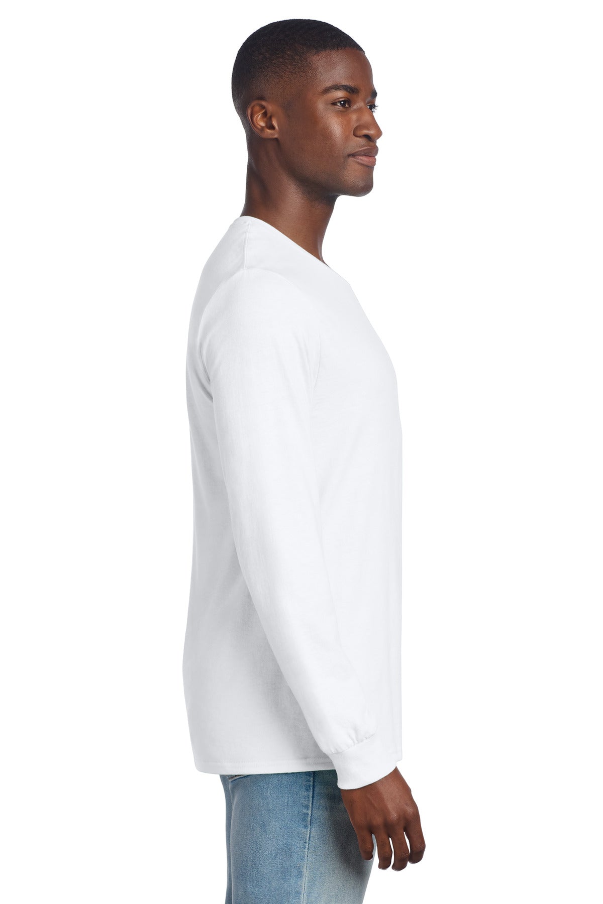 Jerzees Premium Blend Ring Spun Long Sleeve T-Shirt 560LS - White - side