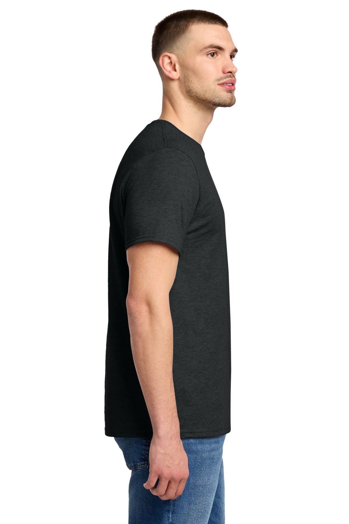 Jerzees Premium Blend Ring Spun T-Shirt 560M - Black Ink Heather - side