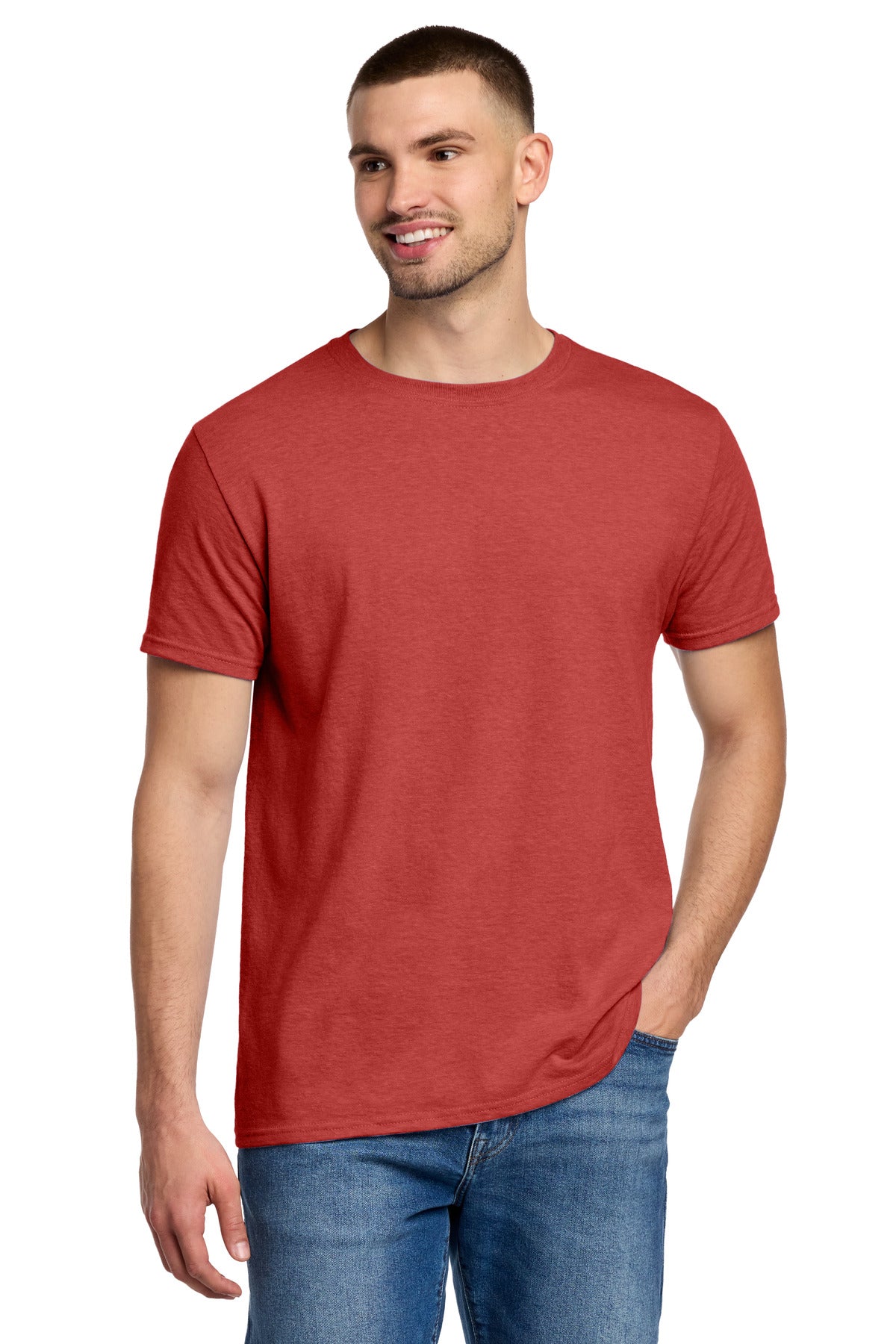 Jerzees Premium Blend Ring Spun T-Shirt 560M - Fiery Red Heather - front