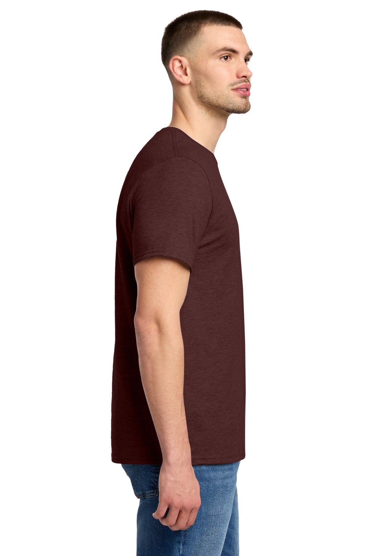 Jerzees Premium Blend Ring Spun T-Shirt 560M - Maroon Heather - side