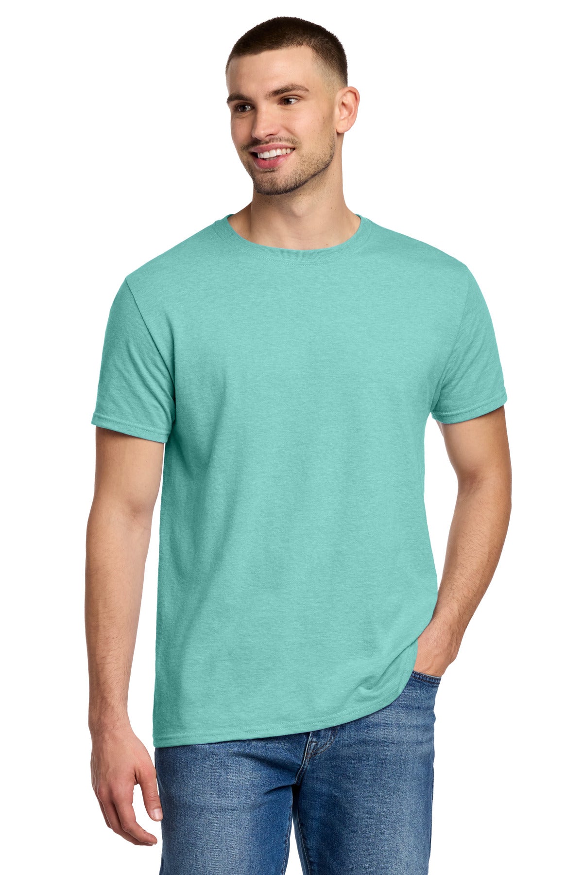 Jerzees Premium Blend Ring Spun T-Shirt 560M - Simply Aqua Heather - front