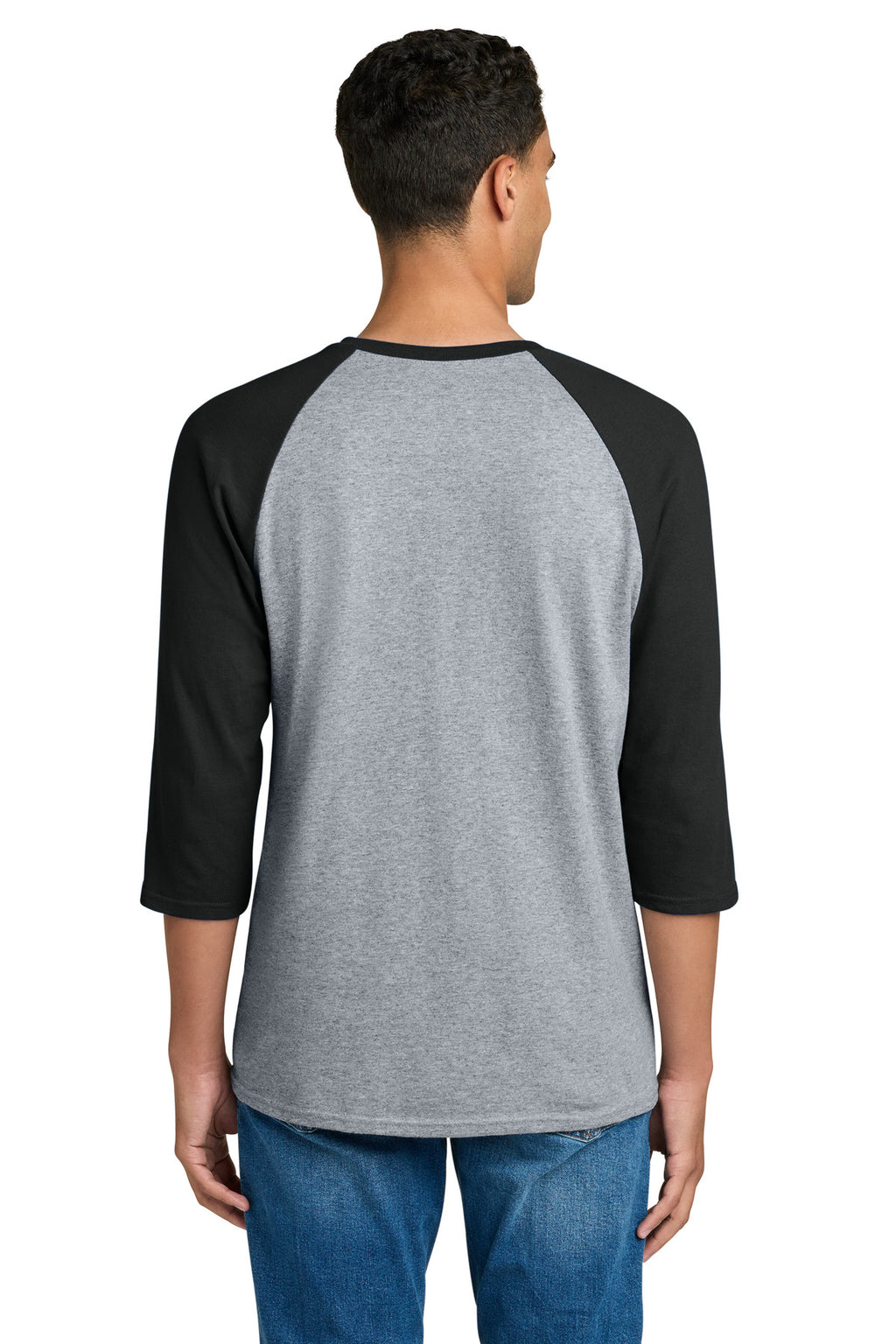 Gildan Heavy Cotton 3/4-Sleeve Raglan T-Shirt. 5700 - Sport Grey/ Black - back