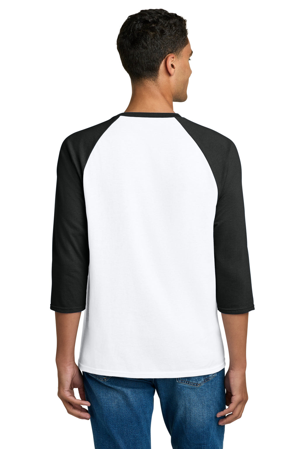 Gildan Heavy Cotton 3/4-Sleeve Raglan T-Shirt. 5700 - White/ Black - back